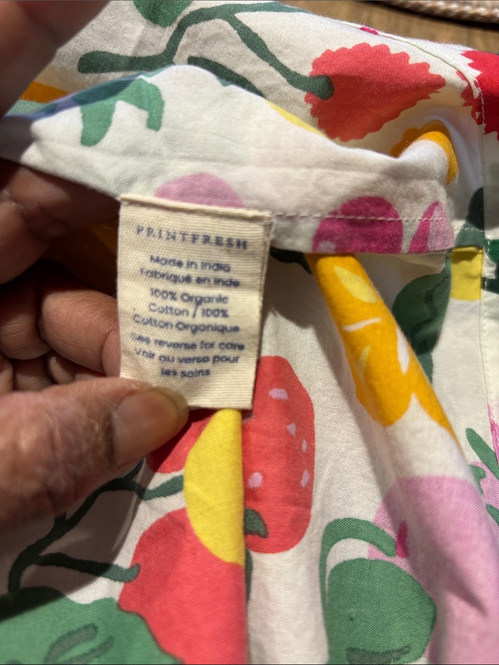 Printfresh White Fruit Print pajama set with Bright Red, Yellow & Green - Picture 13 of 14